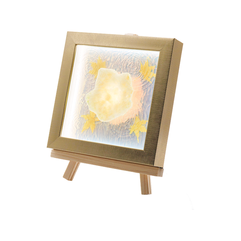 Lámpara de arte de simulación de hoja de arce ámbar ondulada de agua - Maple Shadow Lamp