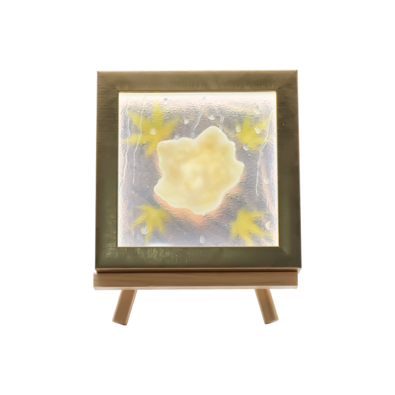 Luz artística cuadrada de hoja de arce amarilla clara - Maple Frost
