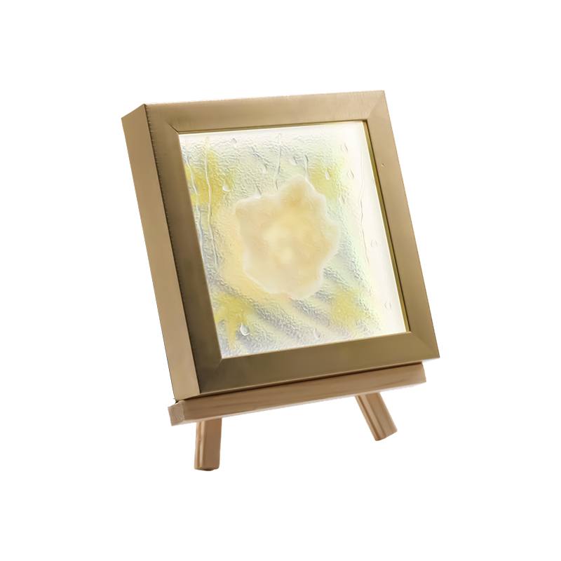 Luz artística cuadrada de hoja de arce amarilla clara - Maple Frost