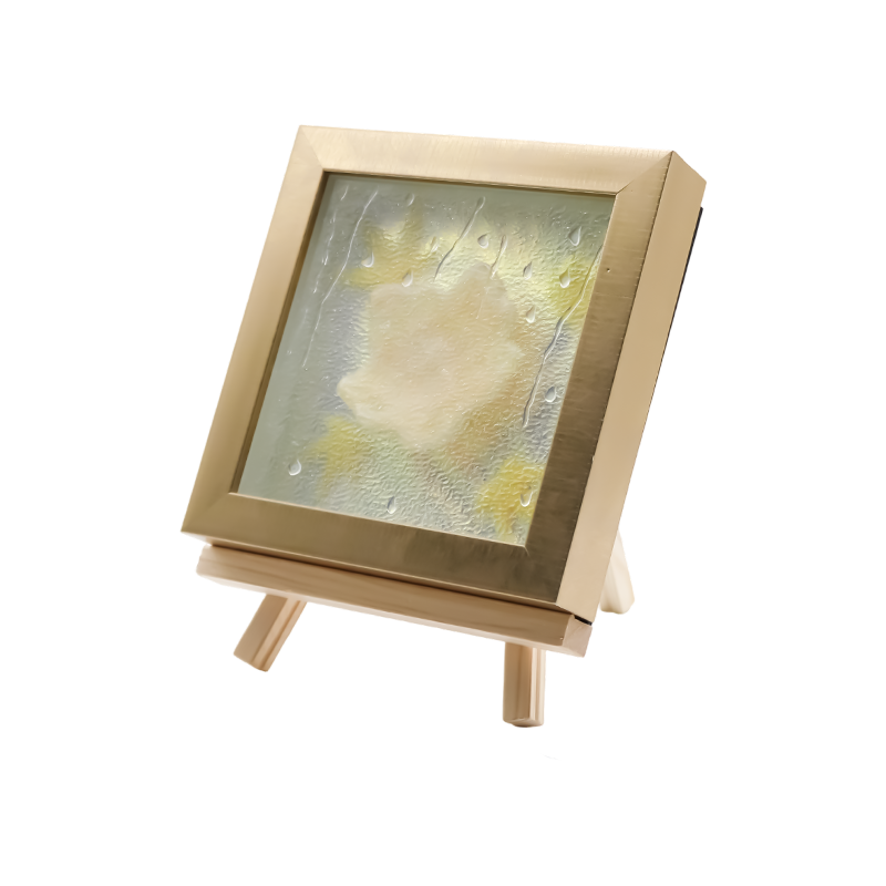 Luz artística cuadrada de hoja de arce amarilla clara - Maple Frost