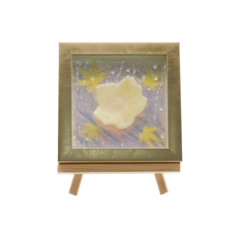 Luz artística cuadrada de hoja de arce amarilla clara - Maple Frost