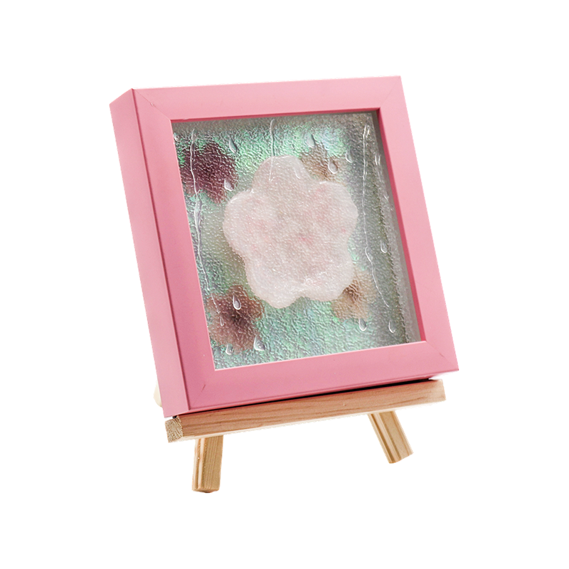 Lámpara artística de flor de cerezo con marco de madera amarilla-Lluvia Yozakura