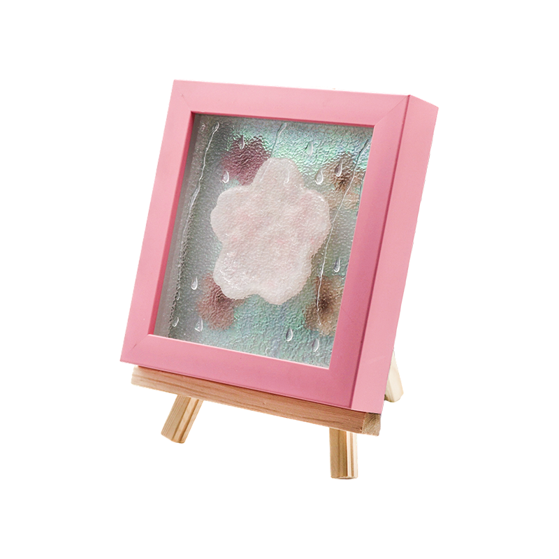 Lámpara artística de flor de cerezo con marco de madera amarilla-Lluvia Yozakura