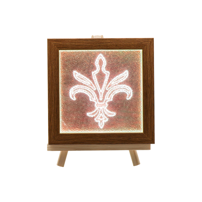 Lámpara cuadrada de cristal con textura de pétalos rosa y morado-Flor del Edén