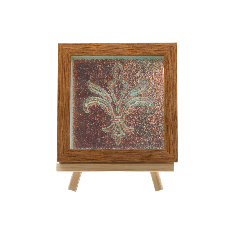 Lámpara cuadrada de cristal con textura de pétalos rosa y morado-Flor del Edén