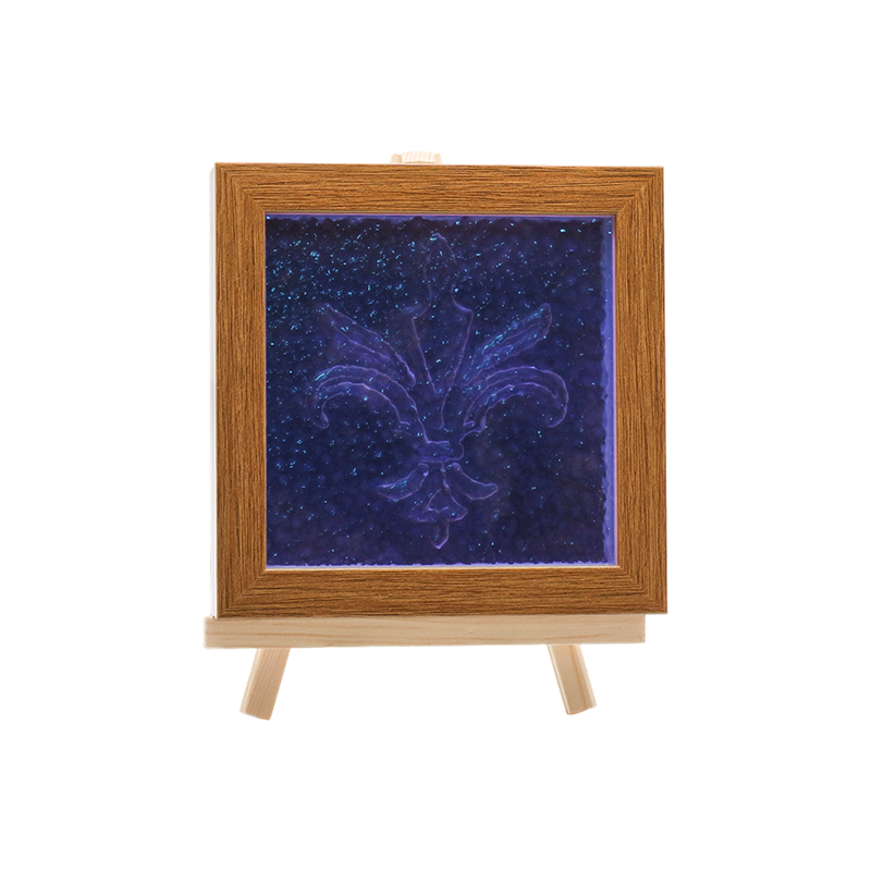 Lámpara cuadrada de cristal con textura de pétalos rosa y morado-Flor del Edén