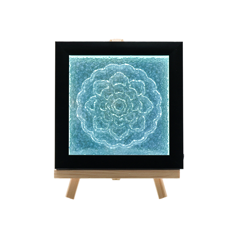 Lámpara de cristal blanco con estampado de flores azules - Tianxiang Ripples