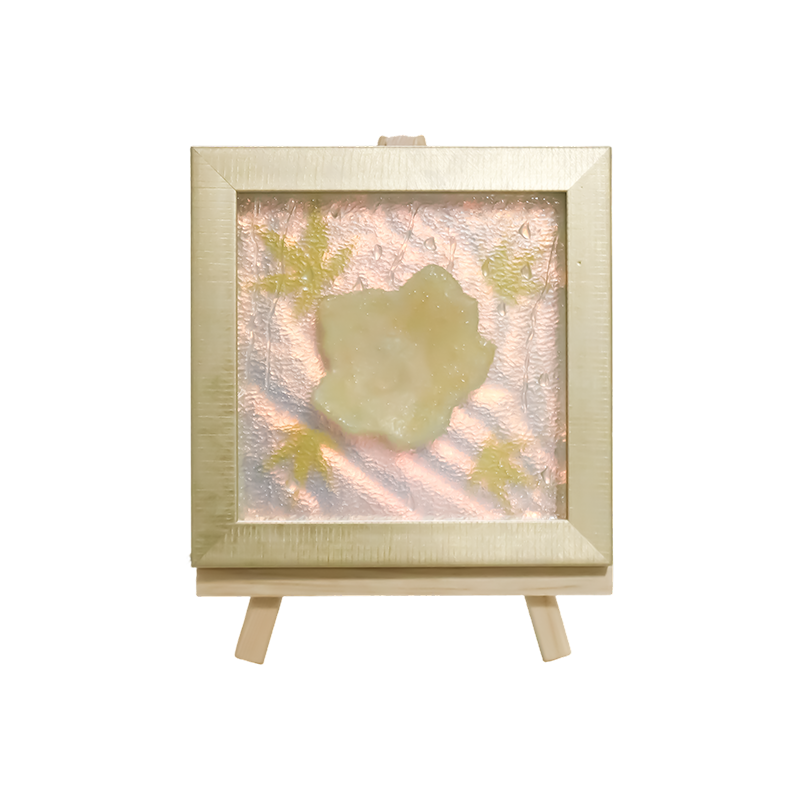 Luz artística cuadrada de hoja de arce amarilla clara - Maple Frost