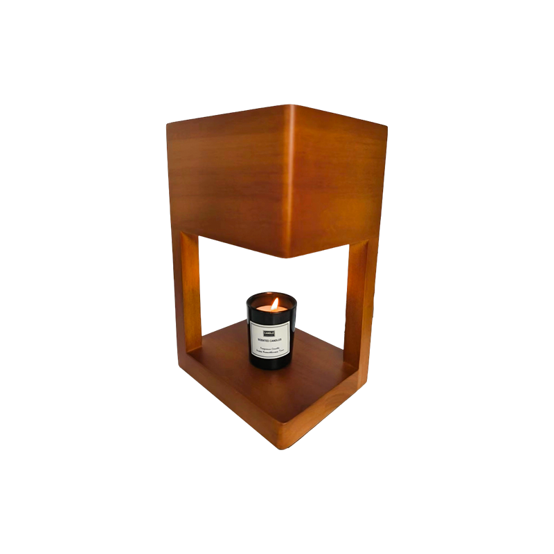 Lámpara calentadora de velas con marco geométrico simple - Rincón tranquilo
