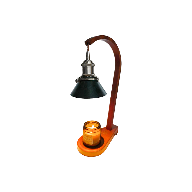Lámpara calentadora de velas con pantalla cónica negra - Veil Light